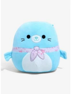 Deals ???? Boxlunch Squishmallows Dorgee The Blue Seal With Scarf 8 Inch Plush ????