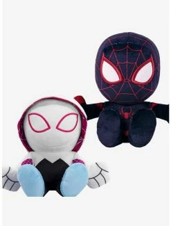 Outlet ⌛ Boxlunch Marvel Spider-Man Miles Morales & Ghost Spider (Spider-Gwen) Bleacher Creatures Plush Bundle ????